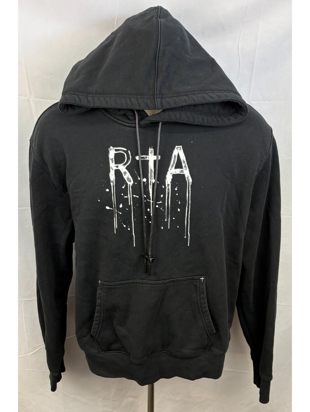 RtA Dion Men s XXL Black Spell Out Pullover Hoodie